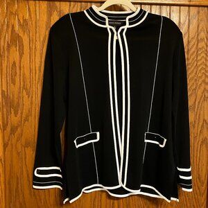 Ming Wang Black & White Jacket Large L